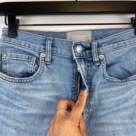 Everlane Size 25 Crop The Cheeky Jean Mid-Rise 26” Skinny - Picture 3 of 10